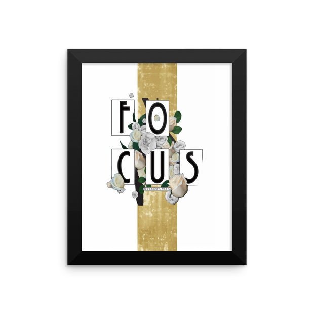 Framed photo paper poster - Focus typography